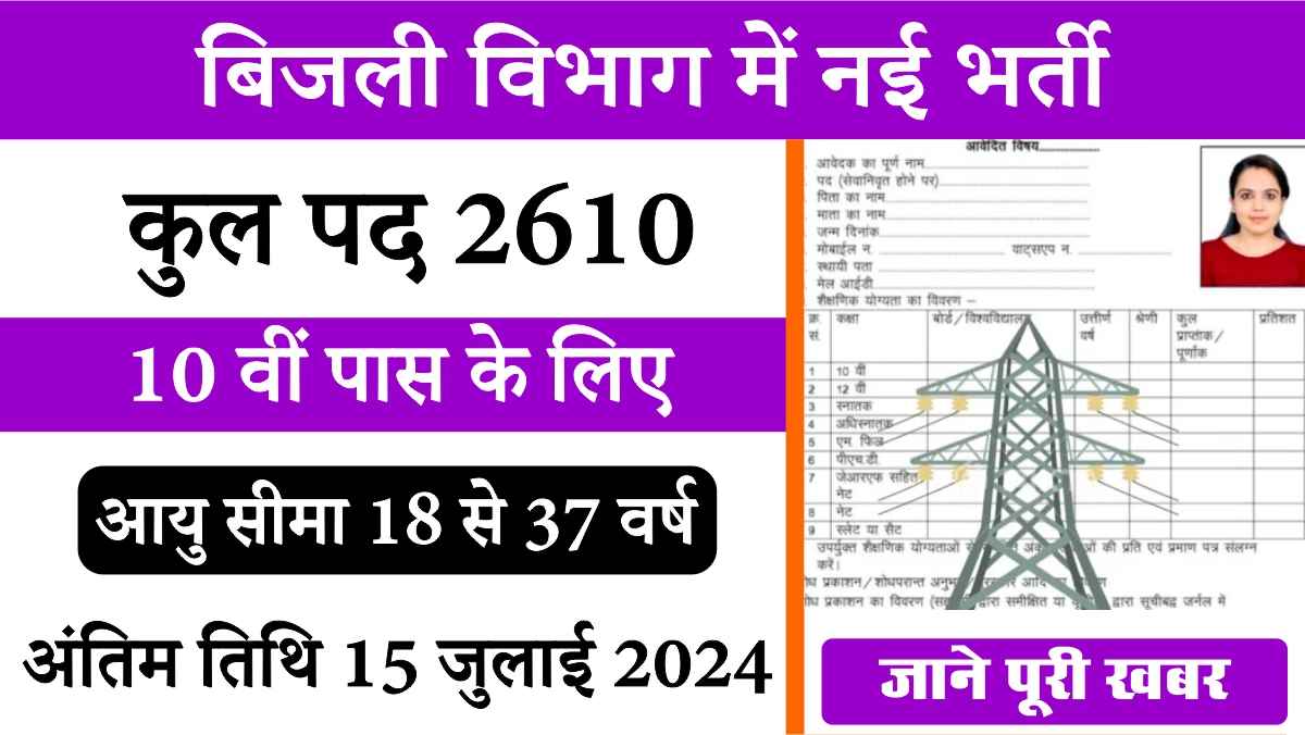 Vidhyut Vibhag Bharti 2024