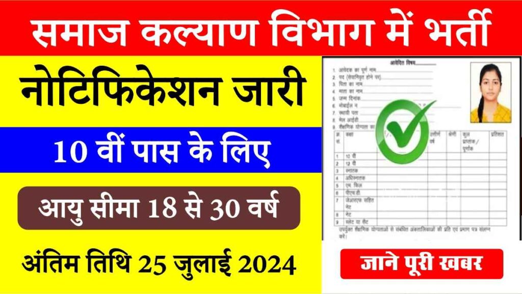 Samaj Kalyan Vibhag Bharti 2024