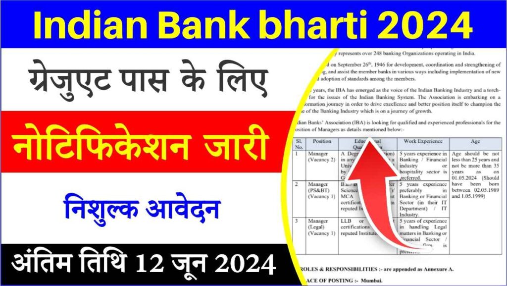 Indian Bank bharti 2024